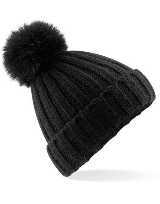 Verbier Fur Pop Pom Beanie