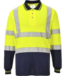 Two-tone long sleeve polo (S279)